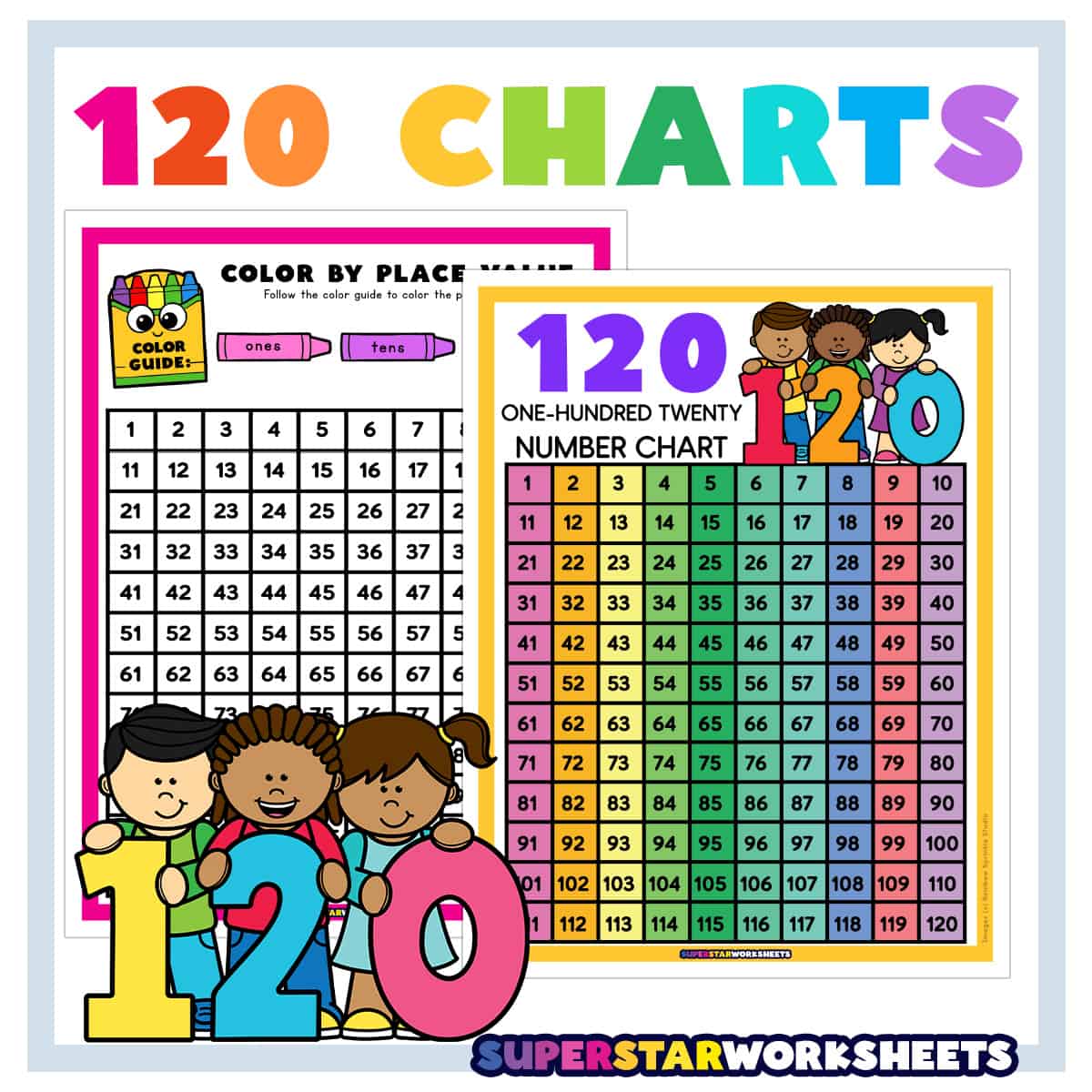 120 chart (free printable) - superstar worksheets